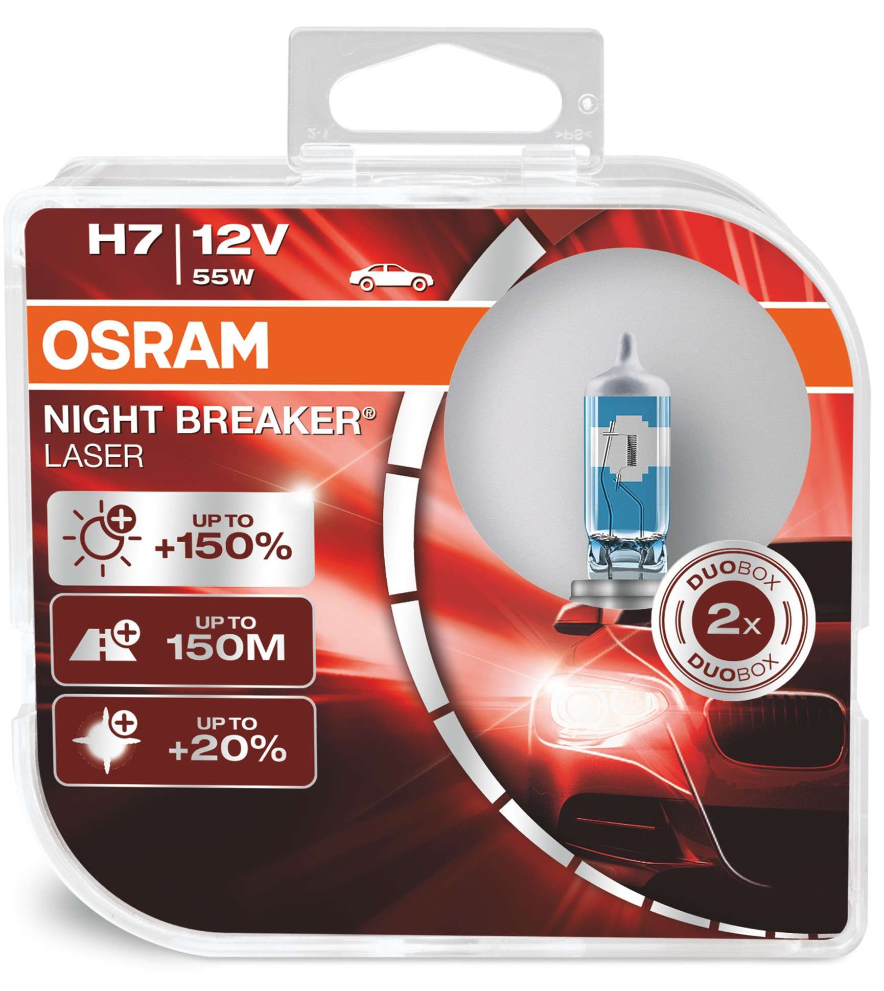OSRAM H7 12V 55W NIGHT BREAKER® LASER +150% mehr Helligkeit Set
