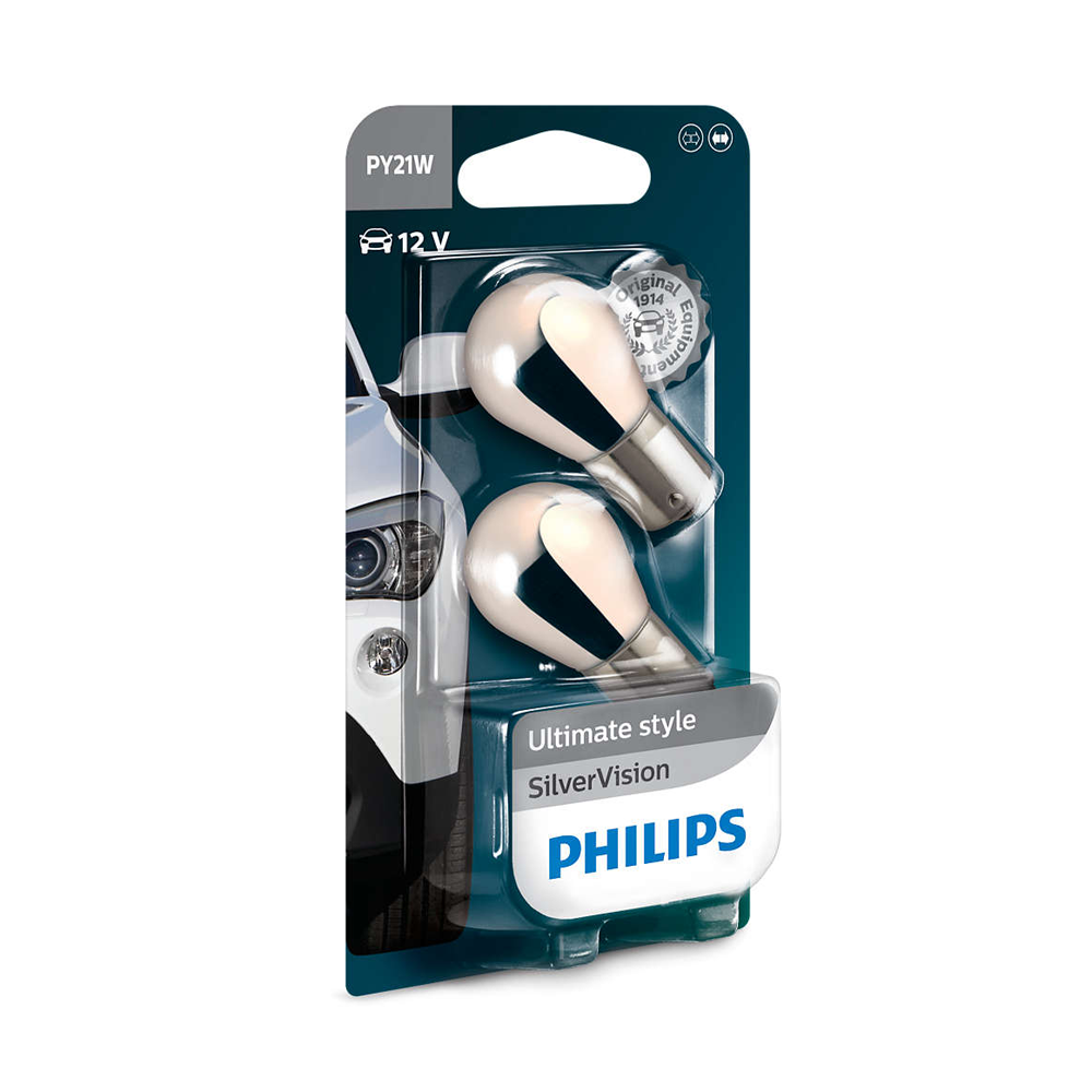 Philips PY21W 21W 12V BAU15s SilverVision Blinkerlampe Set - 2 Stück