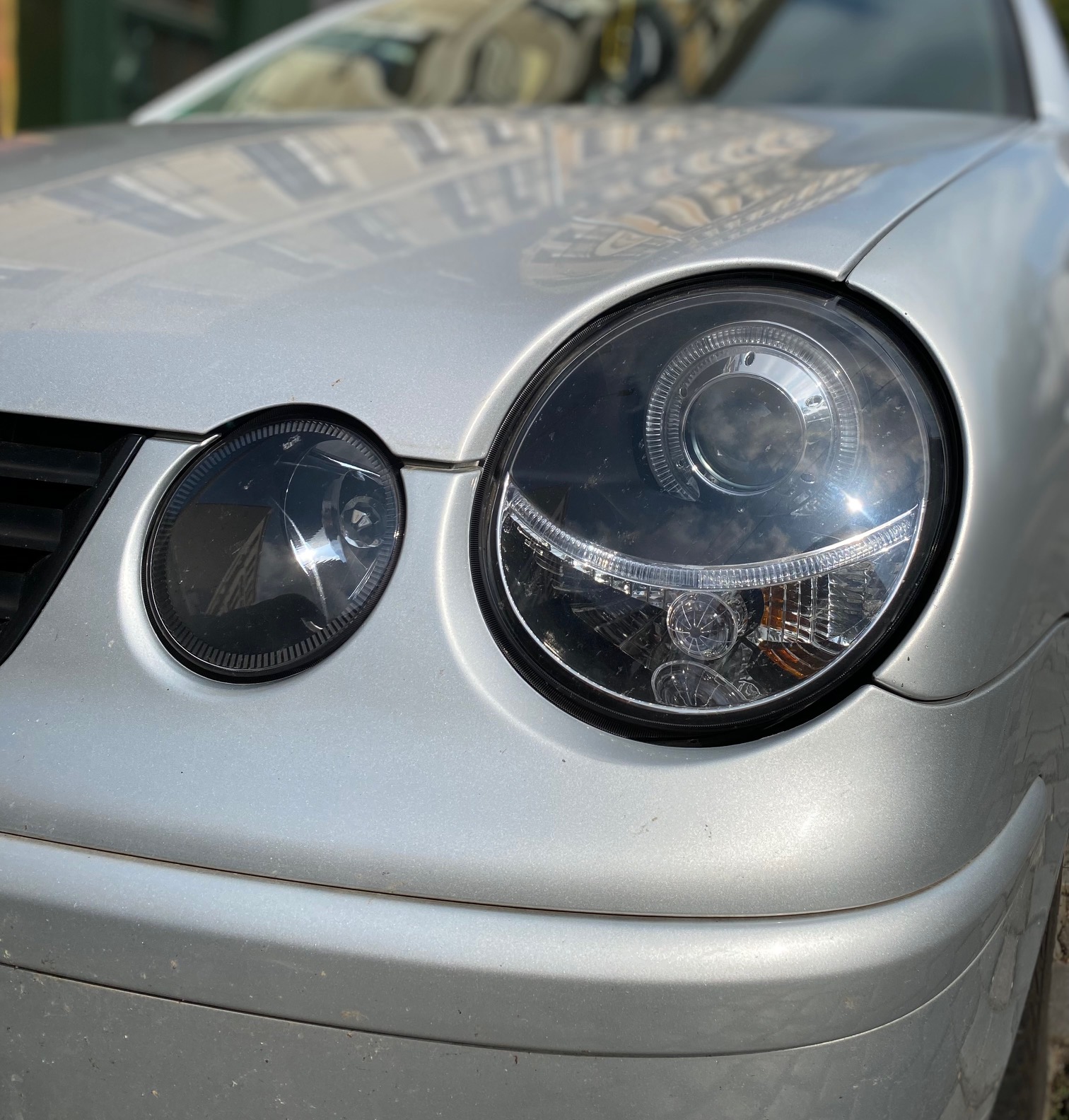 Scheinwerferblenden Böser Blick Schwarz Glanz passend für VW Polo