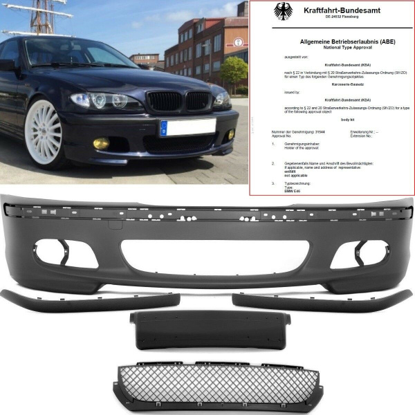 Sport Front Stoßstange grundiert passt für BMW 3er E46 Limousine Touring ab 1998>