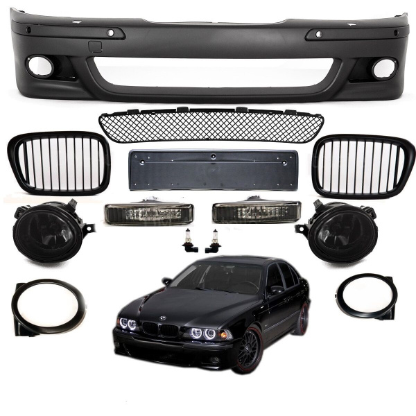 SET Schwarz Stoßstange + Grill +Blinker+ NSW passt für BMW E39 95-03 nicht M+ABE