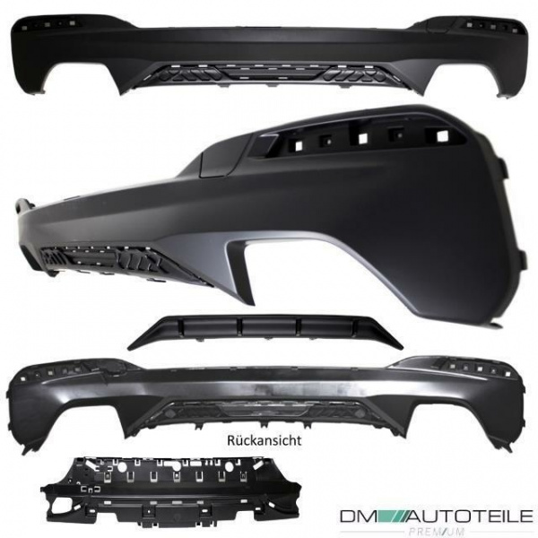 Sport-Performance Front Spoiler + Ansätze + Diffusor Schwarz Matt passt für BMW 5er G30 M-Paket +ABE