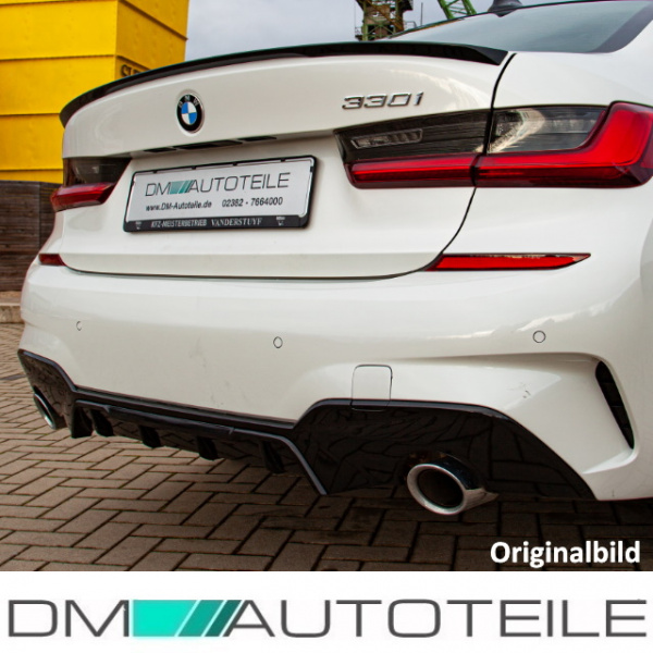 Set Sport-Performance Spoiler+Diffusor+Seitenschwelleransätze Schwarz Glanz für den BMW 3er G20 G21 M-Paket ab 2019