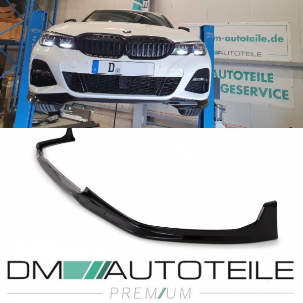 Set Sport-Performance Spoiler+Diffusor+Seitenschwelleransätze Schwarz Glanz für den BMW 3er G20 G21 M-Paket ab 2019