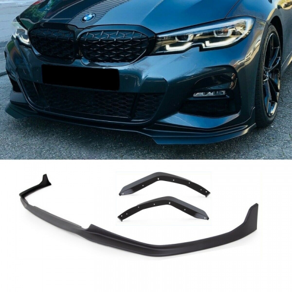 Sport-Performance Frontspoiler Lippe Schwarz Matt passt für BMW 3er G20 G21 M-Paket ab 2019 + ABE