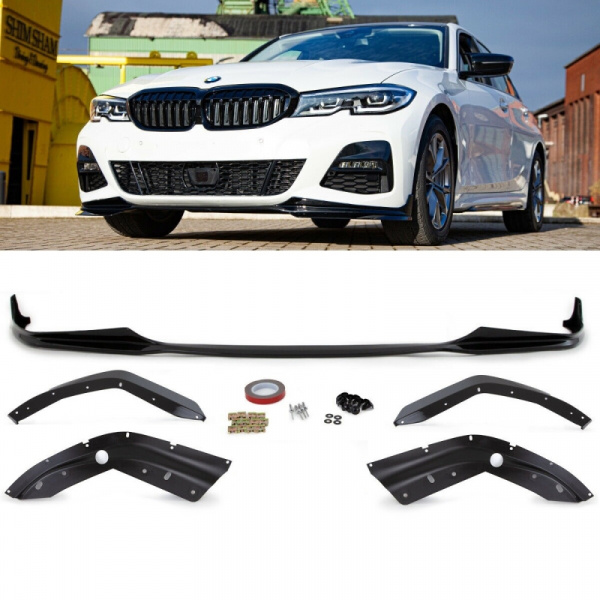 Sport-Performance Frontspoiler Lippe Schwarz glanz passt für BMW 3er G20 G21 M-Paket ab 2019