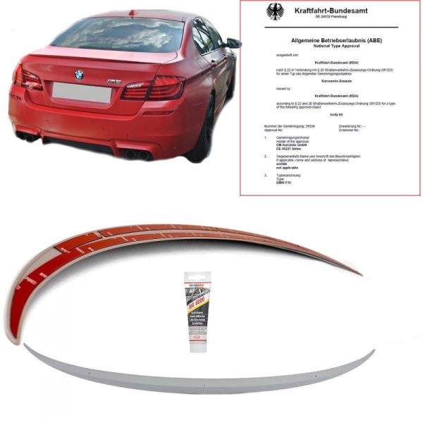 Heckspoiler Heckspoilerlippe 10-17 Kofferraum + Kleber Klebetape passend für BMW F10