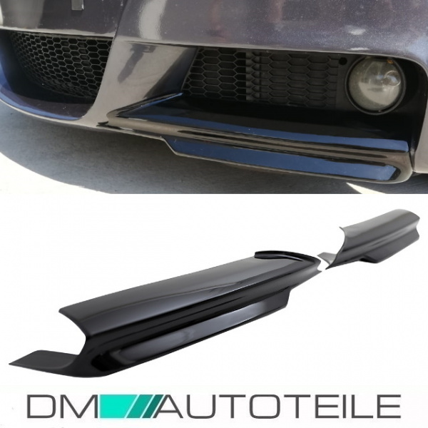 Vorfacelift Satz Flaps Spoiler Splitter Lippe schwarz Glanz passt für BMW 3er E90 E91 Baujahr 05-08 mit M-Paket