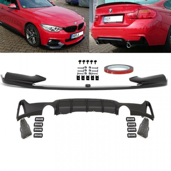 Sport-Performance Spoiler + Diffusor SET für BMW 4er F32 F33 F36 M-Paket 435 440