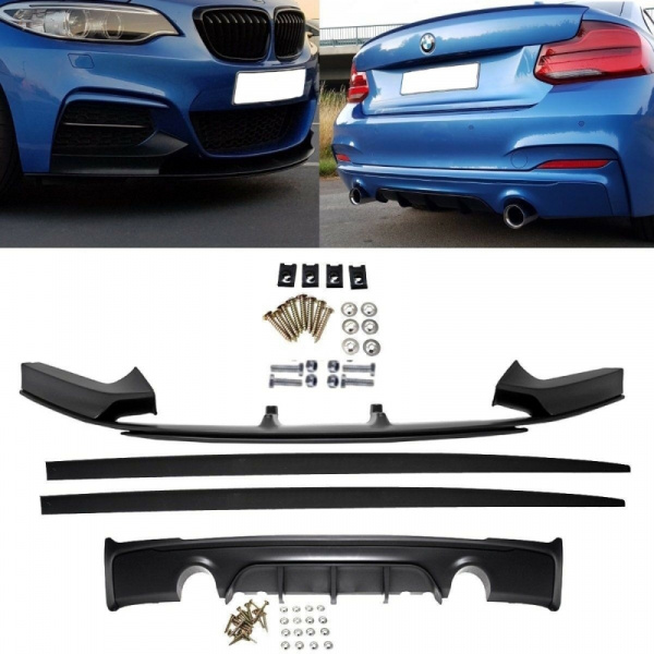 Sport-Performance Spoiler + Ansätze Schweller + Diffusor passt für BMW 2er F22 F23 235 240 M+ABE