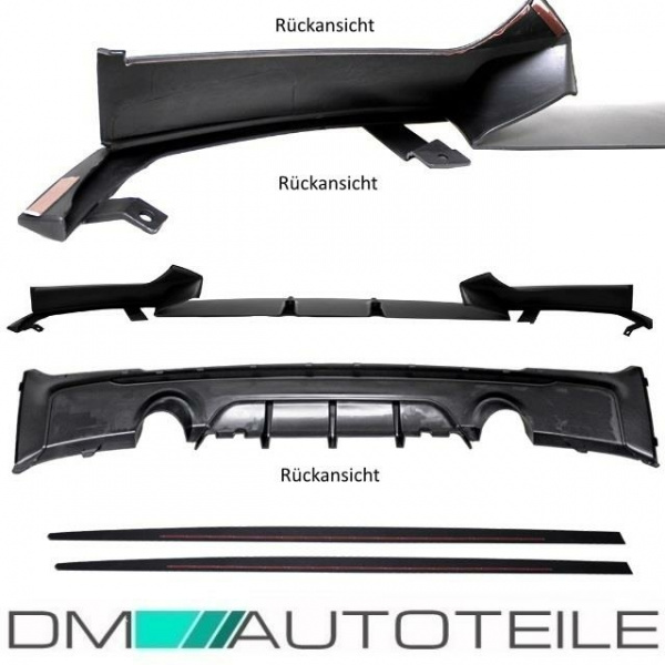 Sport-Performance Spoiler + Ansätze Schweller + Diffusor passt für BMW 2er F22 F23 235 240 M+ABE