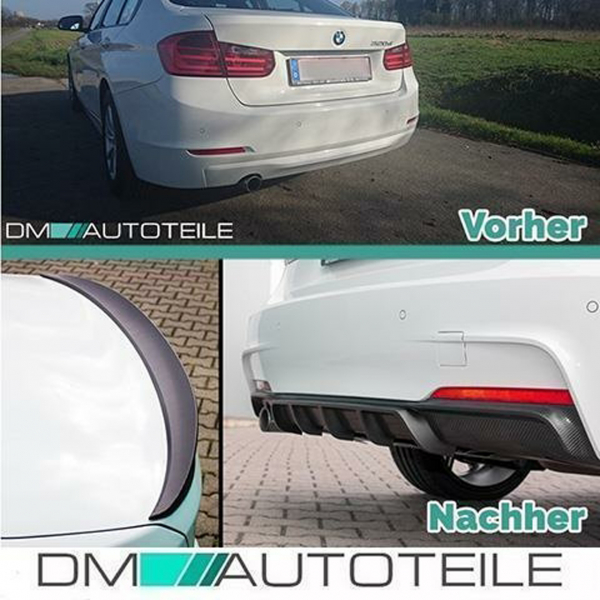 Sport-Performance Spoiler+ Diffusor + Ansätze Schwarz Matt passt für BMW F30 F31