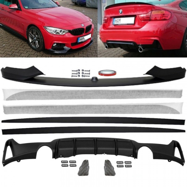 Sport-Performance SET Spoiler + Schweller + Diffusor 435 440 passt für BMW 4er F32 F33 F36 M-Paket