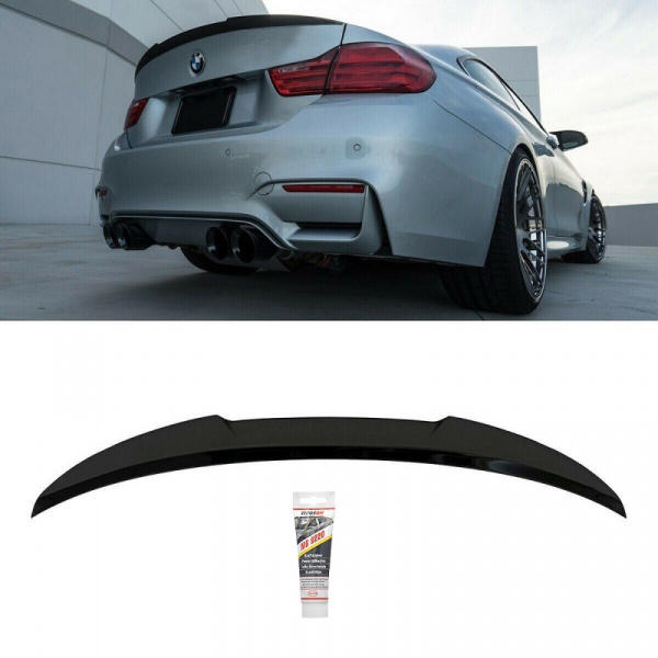 Set Sport-Performance Heckspoiler Schwarz glanz V-Form passt für BMW 4er F32 Coupe