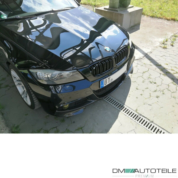 2x Kühlergrill Schwarz Hochglanz Doppelsteg passend für BMW 3er E90 E91 auch LCI 08-11 FACELIFT