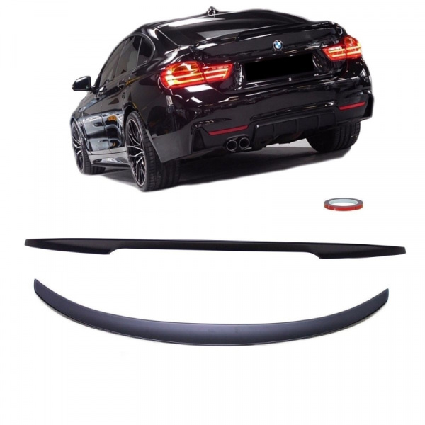 Sport-PERFORMANCE Heckspoiler Heck Spoiler Schwarz Matt passt für BMW 4er F36 Gran Coupe +ABE*