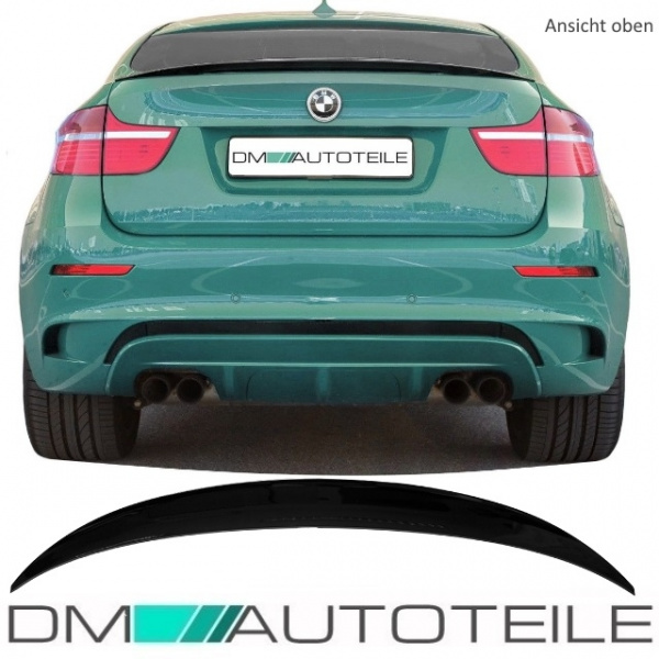 Set Heckspoiler Kofferraum Lippe Schwarz Glanz Saphir +3M passend für BMW X6 E71 08-15