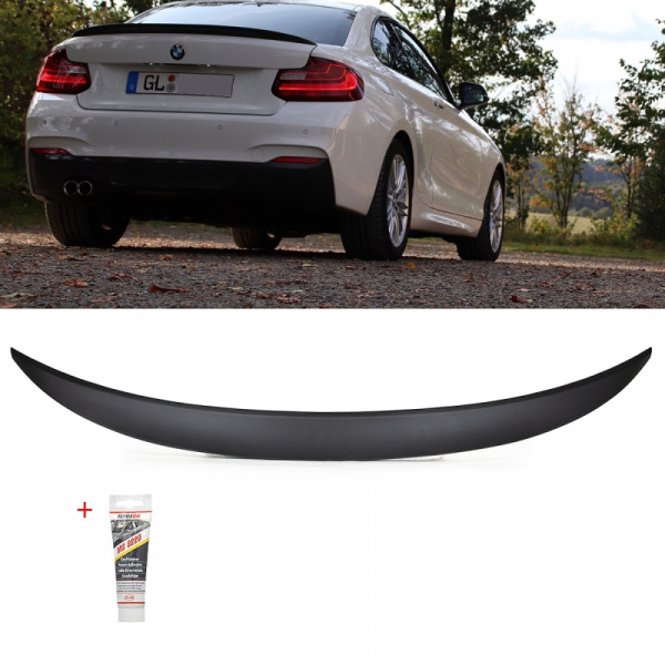 SET Heckspoiler Kofferraum grundiert passend für BMW 2er F22 Coupe für M-Paket Umbau Modelle +Kleber bj. 14>