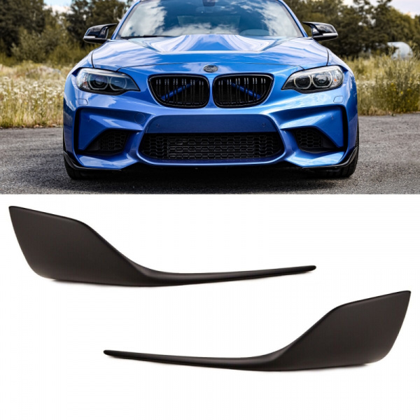 Performance Front Spoiler Set Flaps Ecken schwarz matt passend for BMW 2er F87 und M2 Look Stoßstangen