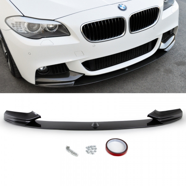 Sport-Performance Frontspoiler 3-teilig Lippe CARBON GLANZ passt für BMW 5er F10 F11 M-Paket