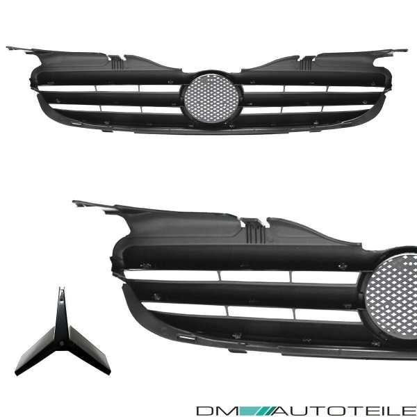 Kühlergrill hochglanz Schwarz + Chromleiste passend für Mercedes SLK R170 96-04