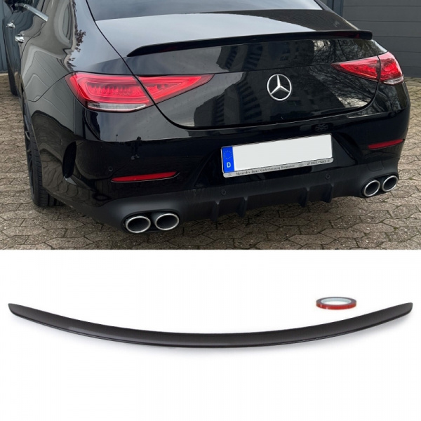 Heckspoiler Kofferaum schwarz glanz lackiert +3M Tape passt für Mercedes W257 CLS Limousine ab Bj 2018