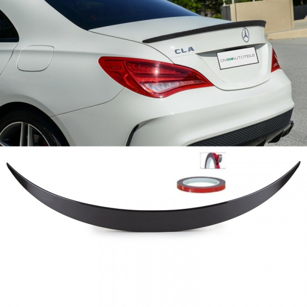 Set Heckspoiler ABS Carbon hochglanz Design +3M passt für Mercedes CLA W117 ab Bj 2014 auch AMG