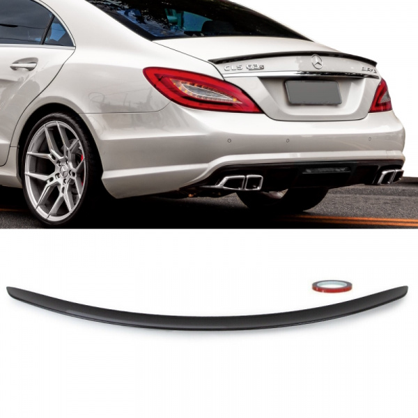 Set Heckspoiler Lippe schwarz matt +3M passt für Mercedes CLS W218 auch AMG Bj ab 2011 aus ABS