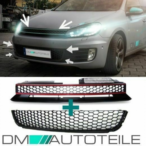 Wabengrill Kühlegrill Sport Grill Gitter Waben passt für VW Golf 6 GTI GTD Umbau