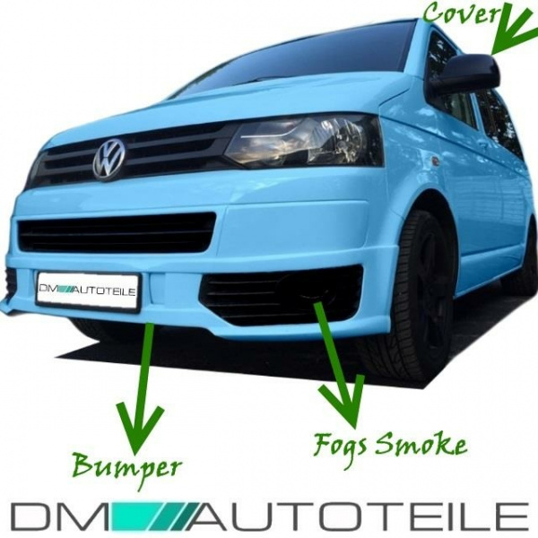 Spoiler Stoßstange + NSW + Gitter BLACK EDITION passt für VW T5 SPORTLINE 09-15