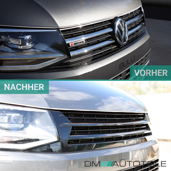 Set Kühlergrill clean+ Gitter Stoßstange unten Hochglanz Schwarz passt für VW T6 alle Modelle 2015-2019 auch Sportline