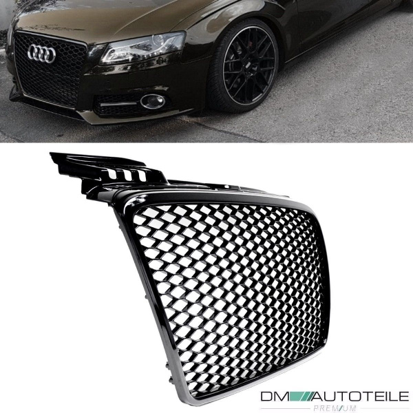 Wabendesign Kühlergrill Wabengrill Glanz passend für Audi A4 B7 04-08 nicht RS4