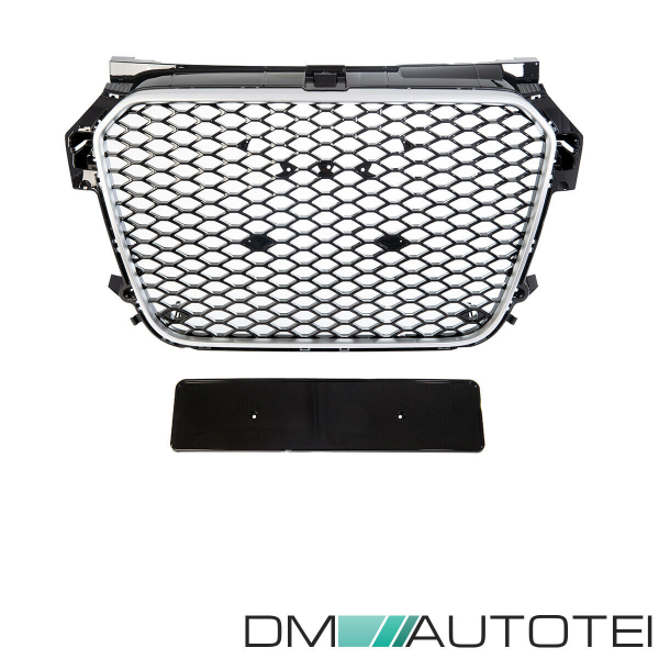 Kühlergrill Waben Grill Silber Schwarz hochglanz passt für Audi A1 8X 2010-2015 auch quattro