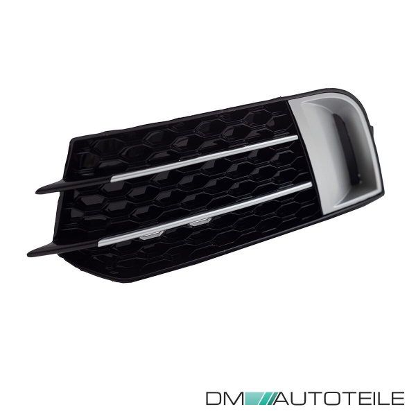 Set Waben Gitter Nebelscheinwerfer Clean Silber Schwarz hochglanz für Audi A1 8X 2010-2015 mit S-Line