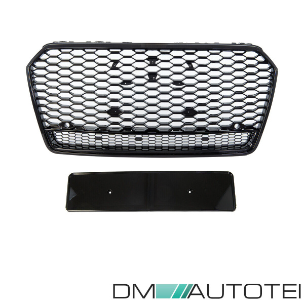 Wabengrill Kühlergrill Schwarz glanz komplett Gitter passt für Audi A7 4G C7 ab Facelift 2014 nicht RS7