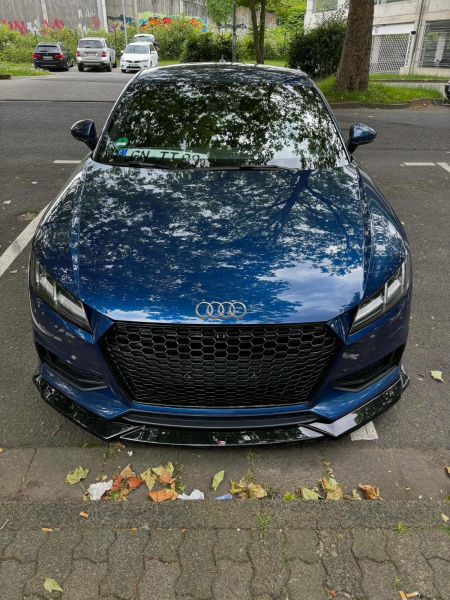 Wabengrill Schwarz glanz komplett Gitter Grill passt für Audi TT 8S FV nicht RS ab 2014-2018