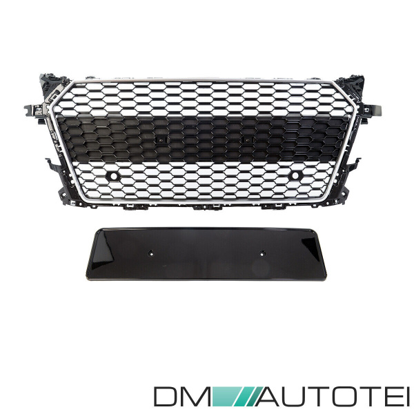 Waben Wabengrill Schwarz Silber komplett Gitter Grill für Audi TT 8S FV nicht RS