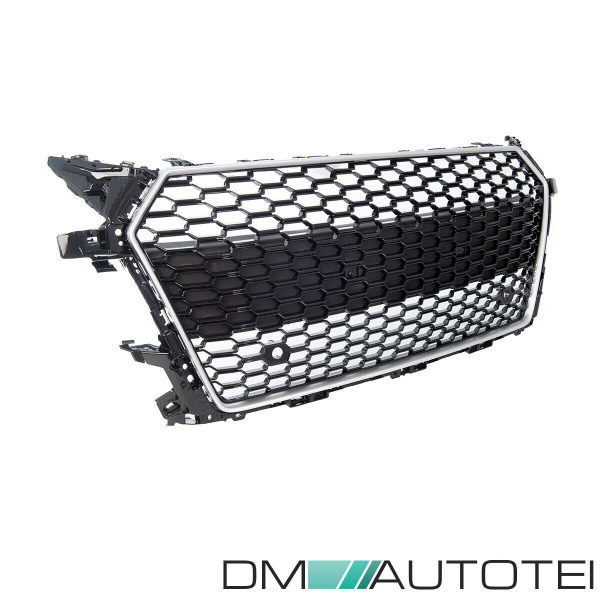 Waben Wabengrill Schwarz Silber komplett Gitter Grill für Audi TT 8S FV nicht RS