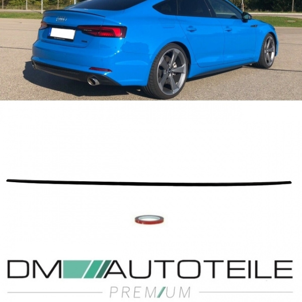 Sport-Heckspoiler Hecklippe Schwarz Matt passt für Audi A5 B9 F5 Sportback 5-Türer auch RS5 + S-Line