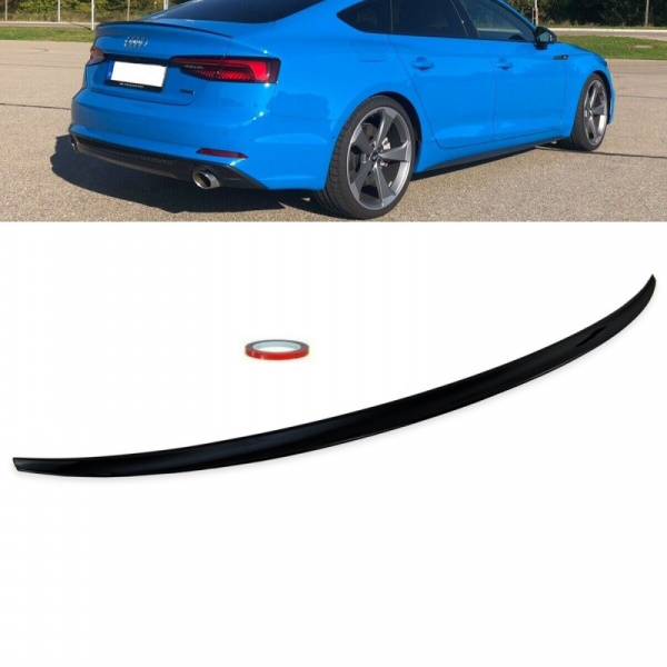 Set Sport-Heckspoiler Hecklippe schwarz glanz +3M passt für Audi A5 B9 F5 Sportback 5-Türer auch RS5