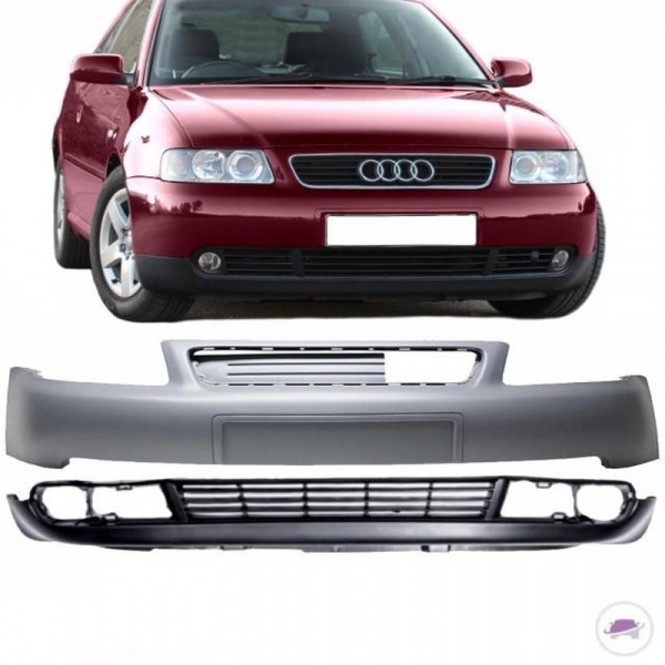 Set Audi A3 8L 8L1 Stoßstange vorne Bj 00-03 + Frontspoiler grundiert