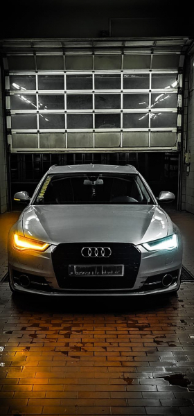 Voll LED Tagfahrlicht Scheinwerfer Set für Audi A6 4G (C7) 11-15 schwarz mit LED Blinker