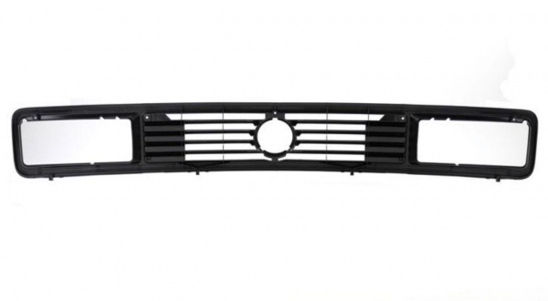 Upgrade Sportgrill / Kühlergrill mit Emblem-Aussparung für Volkswagen T3 (Eckige Scheinwerfer-Aussparung) 79-92 schwarz matt