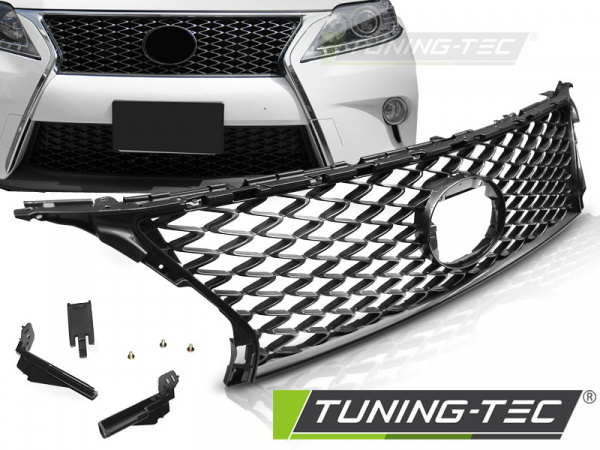 Upgrade Design Frontgrill / Kühlergrill für Lexus RX350 12-15 Hochglanz schwarz / Dunkegrau