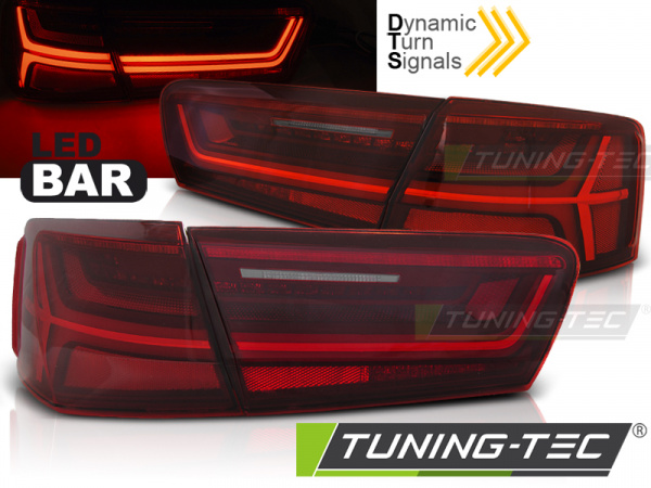 LED Lightbar Design Rückleuchten für Audi A6 4G (C7) Limousine 11-14 rot/klar mit dynamischem Blinker