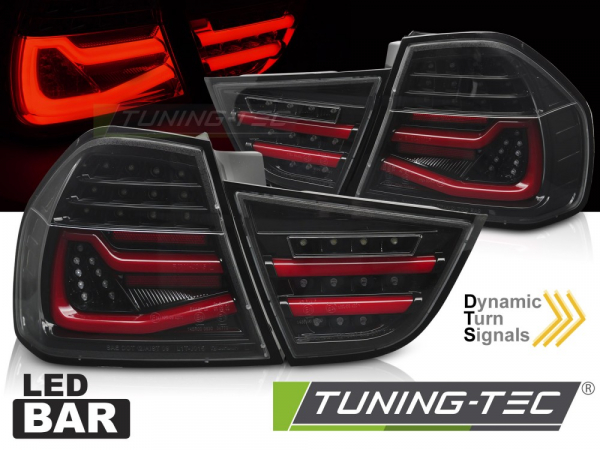 VOLL LED Lightbar Design Rückleuchten für BMW 3er E90 LCI Limousine 09-11 schwarz mit dyn. Blinker