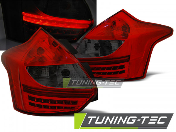 LED Lightbar Design Rückleuchten für Ford Focus MK3 11-14 rot/rauch