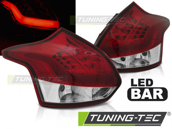 LED Lightbar Design Rückleuchten für Ford Focus MK3 11-14 rot/klar