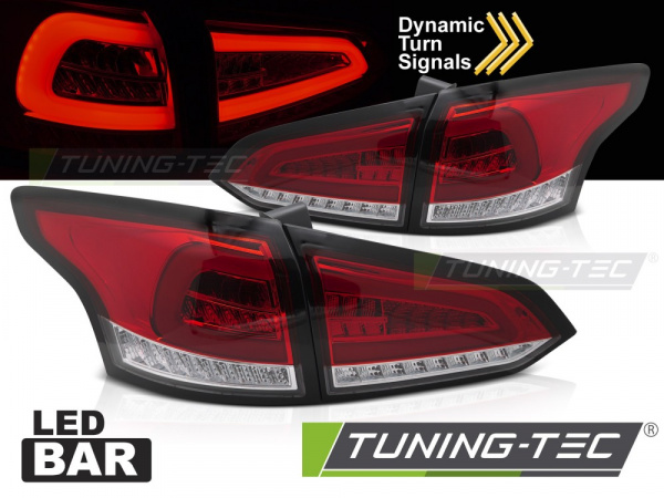 Voll LED Lightbar Design Rückleuchten Ford Focus MK3 Turnier (Kombi) 11-18 rot/klar mit dyn. Blinker