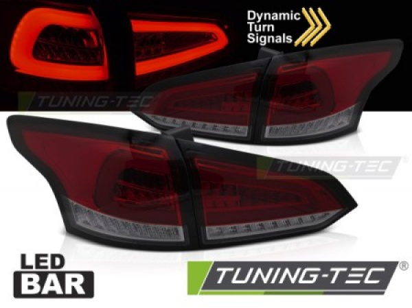 Voll LED Lightbar Design Rückleuchten Ford Focus MK3 Turnier (Kombi) 11-18 rot/rauch mit dyn. Blinker